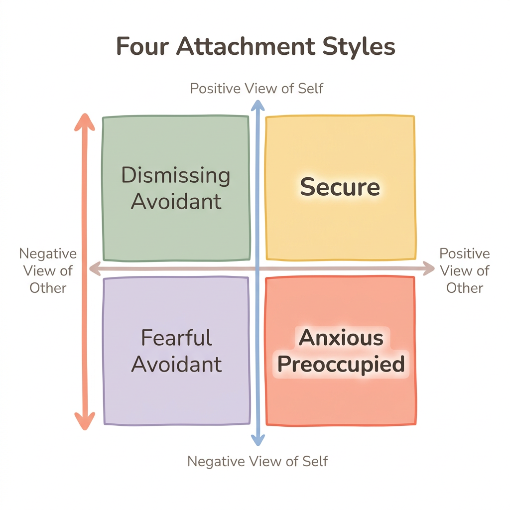 Diagram: Bartholomew & Horowitz Four-Category Attachment Quadrant