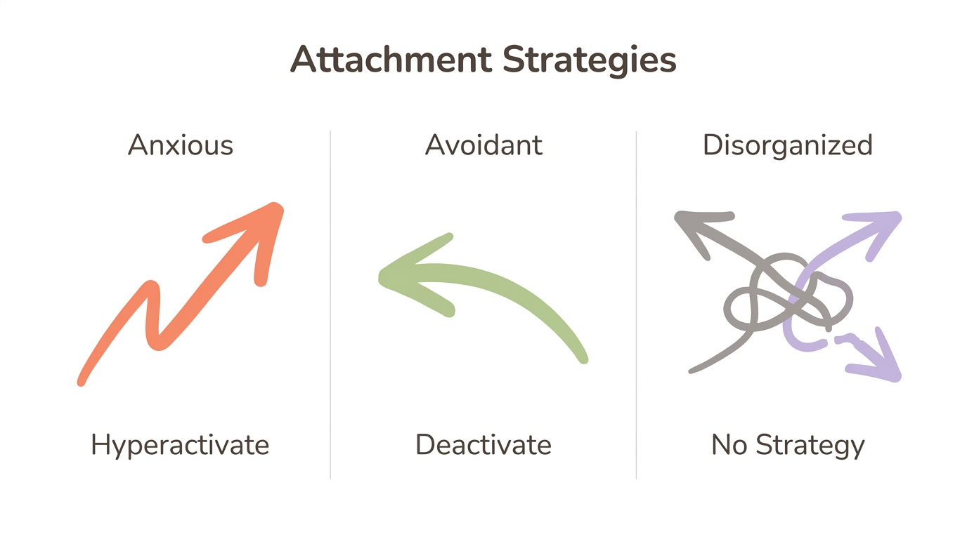 Diagram: Attachment Strategies: Organized vs. Disorganized