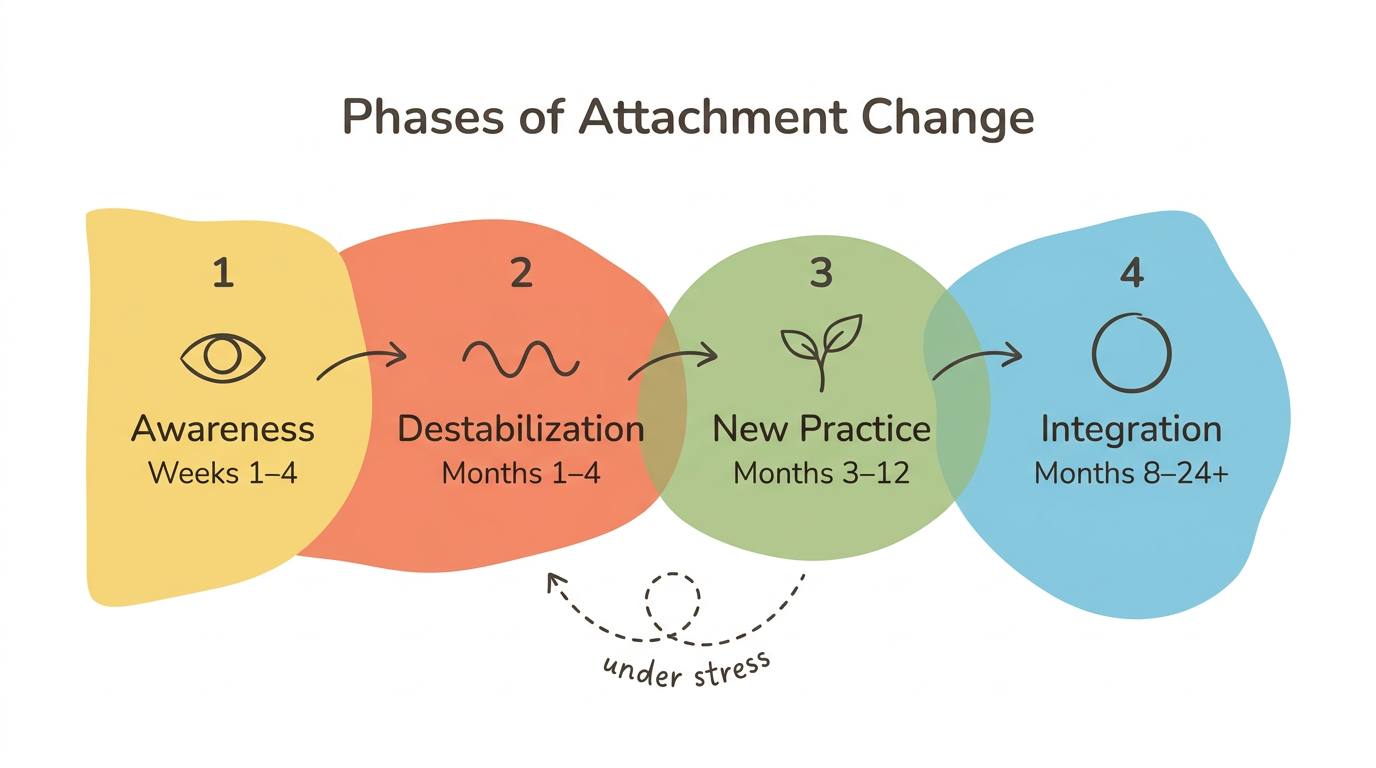 Diagram: Four Phases of Attachment Style Change
