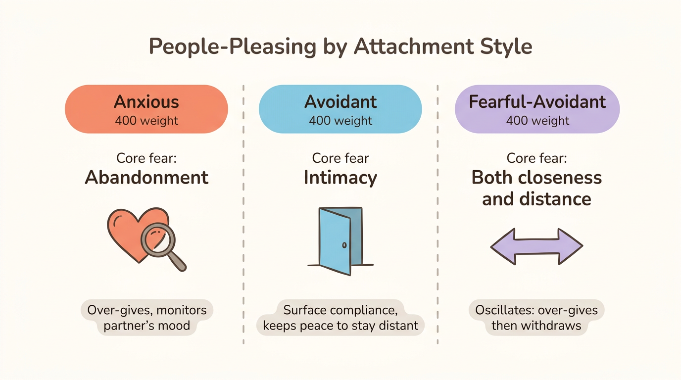 Diagram: People-Pleasing Across Attachment Styles