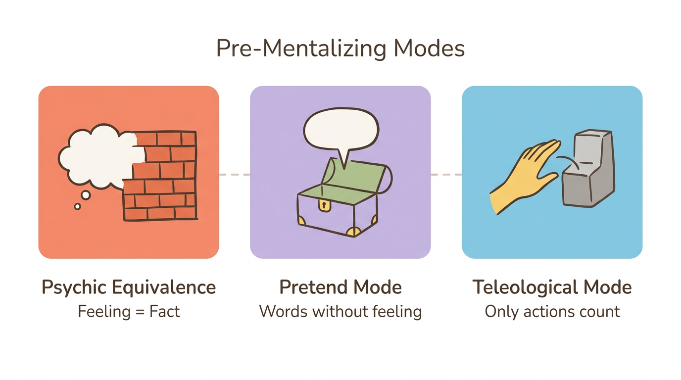 Diagram: Three Pre-Mentalizing Modes