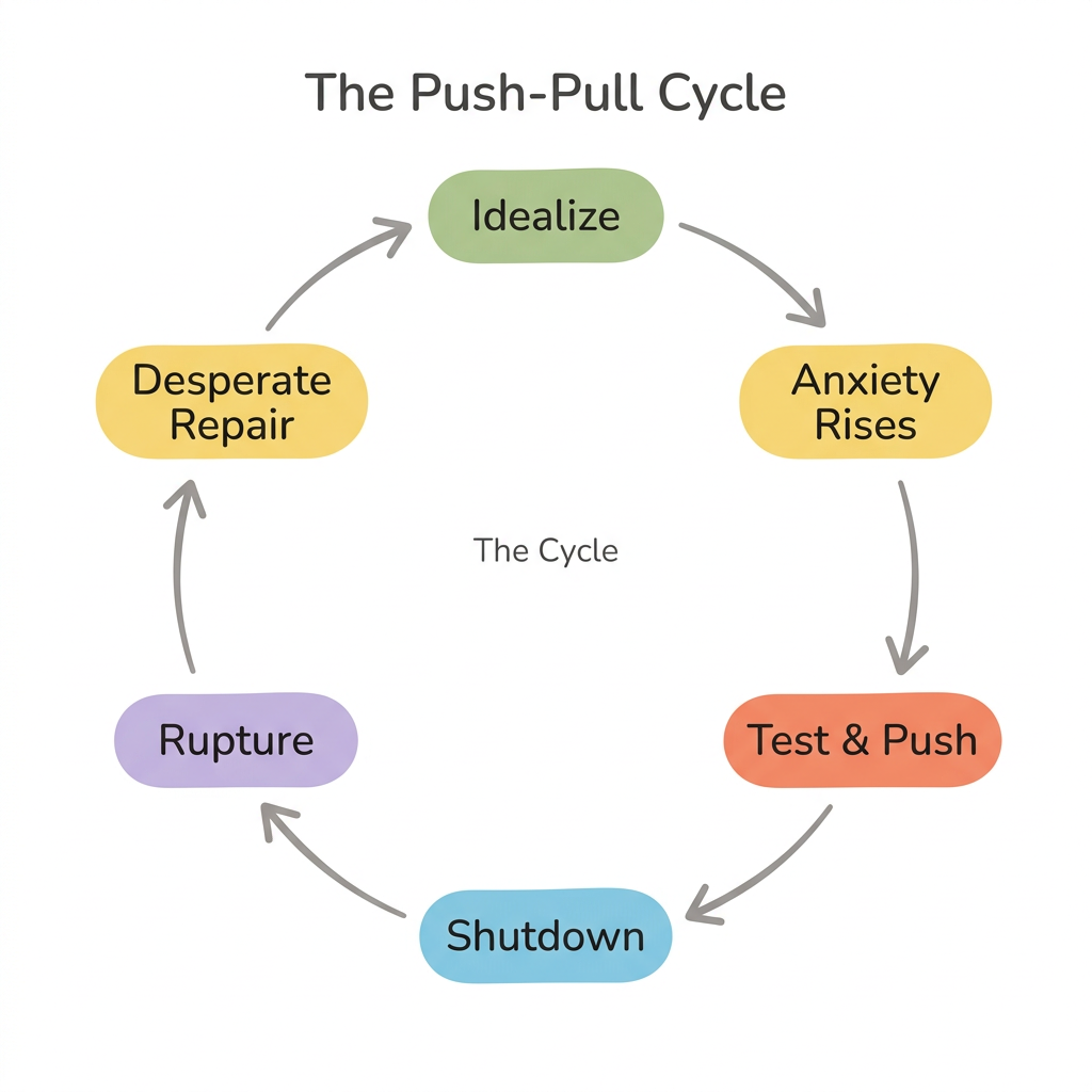 Diagram: Disorganized Attachment Relationship Cycle