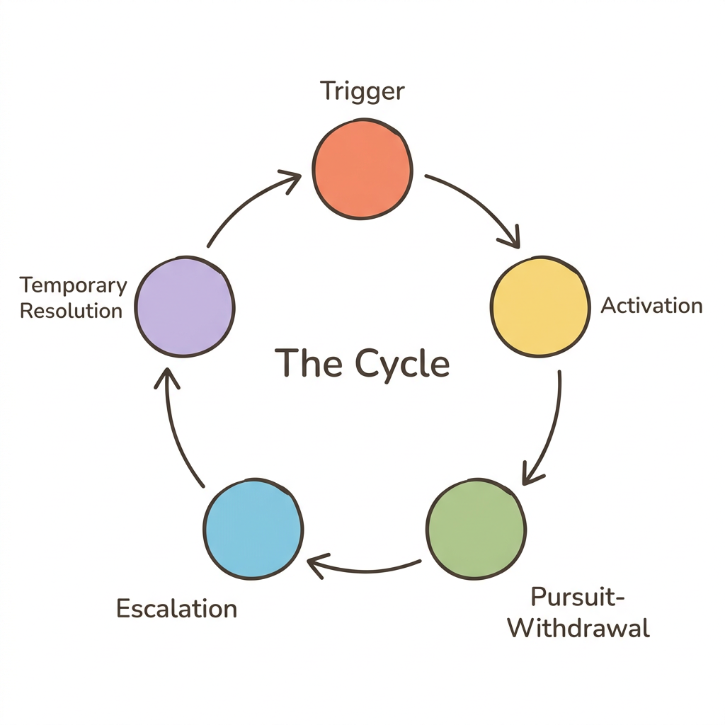 Diagram: The 5-Stage Anxious-Avoidant Cycle