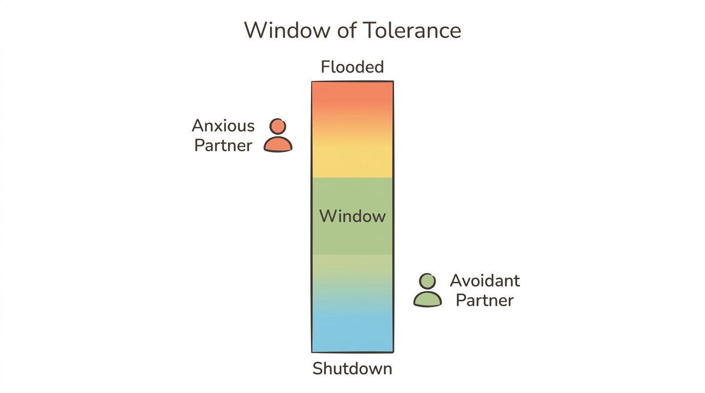 Diagram: Nervous System States: Anxious vs Avoidant