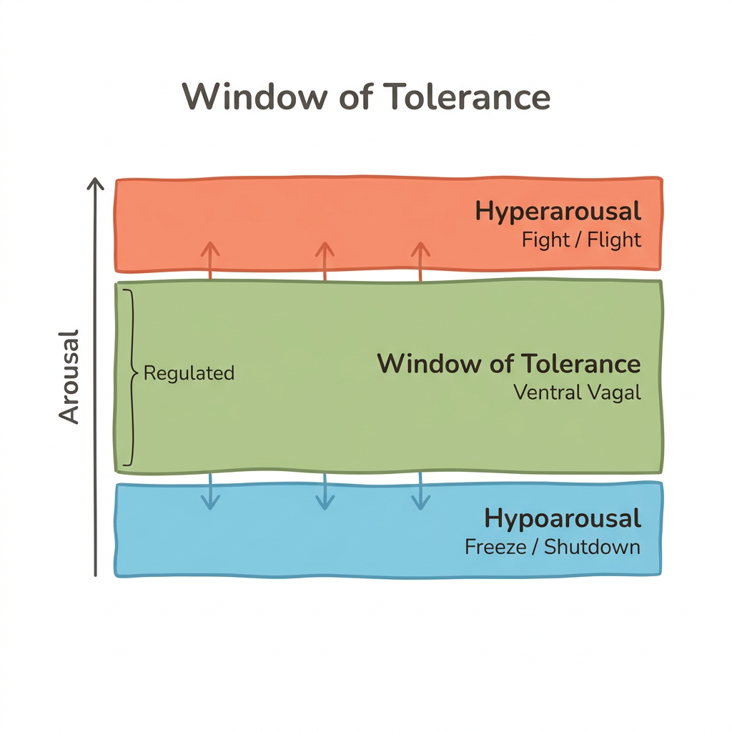 Diagram: Three Zones of Nervous System Arousal